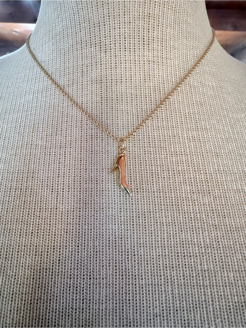 Dior Gold Necklace with High Heel Charm